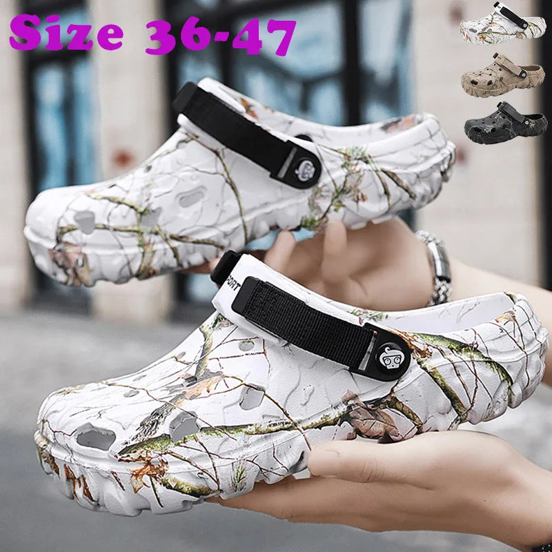 2024 Summer New Men's Slippers Outdoor Garden Clogs Male Casual Shoes Fashion Luxury Sandals Comfort Home Soft Slippers 40-45
